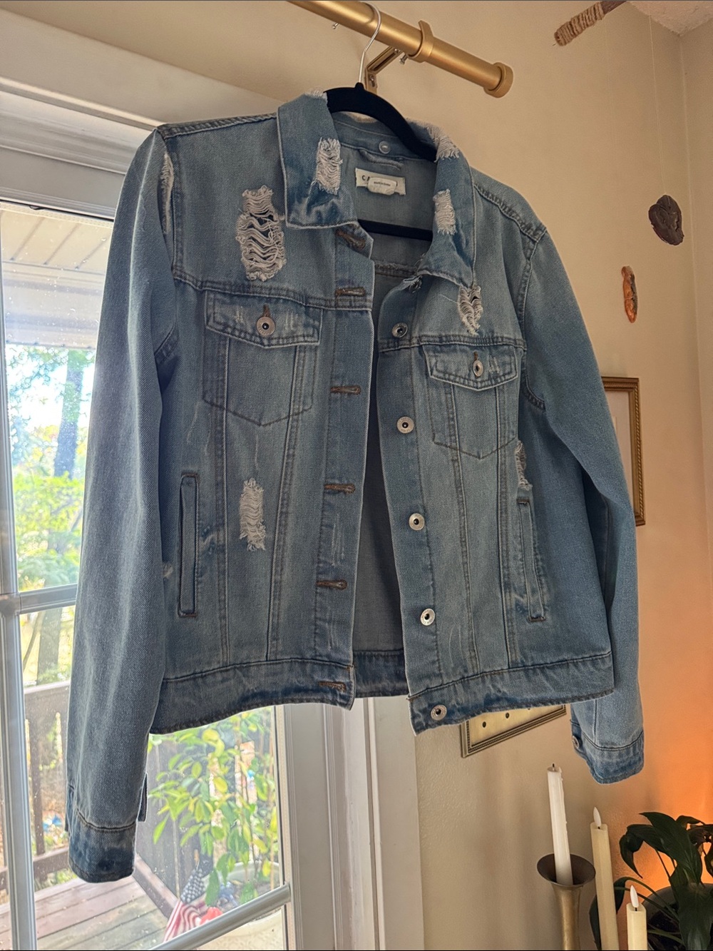 Cavalini Light Blue Distressed Denim Jacket